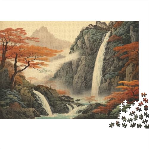 Berge und fließendes Wasser Puzzles Für Erwachsene Teenager 500 Teile Premium Quality Tinte Art.-Nr Hölzern Puzzles Impossible Puzzle Geschicklichkeitsspiel Für Die Ganze Familie 500pcs (52x38cm) von EVMILA