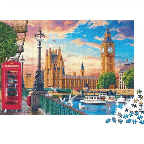 Big Ben Puzzle Für Erwachsene Und Jugendliche, Impossible Londoner Straße Puzzle,Puzzle Farbenfrohes Gaming Puzzle Gamer Geschenk Spielepuzzles Home Dekoration Puzzle 500pcs (52x38cm) von EVMILA