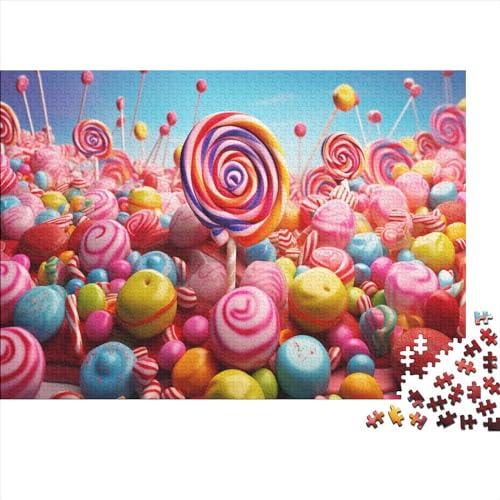 Bunte Süßigkeiten Puzzles Für Erwachsene Teenager 1000 Teile Premium Quality Hölzern Süßigkeiten Puzzles Impossible Puzzle Puzzle-Geschenk Für Erwachsene Und Kinder Ab 12 Jahren 1000pcs (75x50cm) von EVMILA