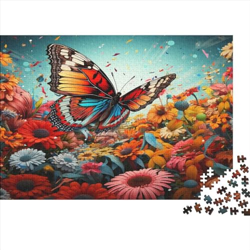 Butterflies Spielepuzzles Für Erwachsene Und Jugendliche – Holzpuzzle, Blume Puzzlespiel, Gamer Geschenk, Brain Challenge Spielen 300pcs (40x28cm) von EVMILA
