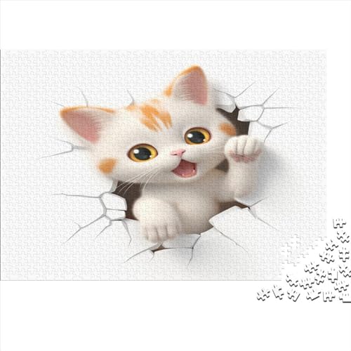 Cat Erwachsenenpuzzle, Geschicklichkeitsspiel Animals Spielepuzzles Für Die Ganze Familie, Ideal Als Wandbild Puzzles 500pcs (52x38cm) von EVMILA