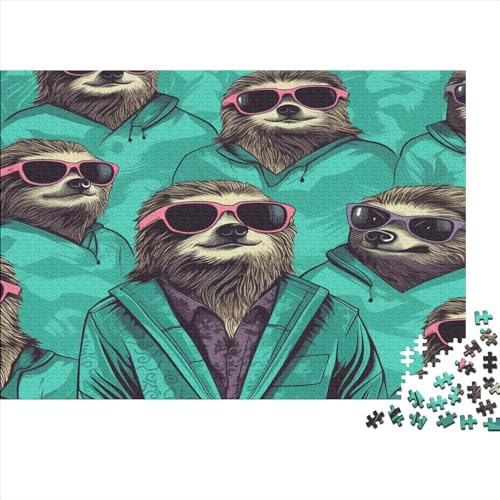 Cute Sloth Hochwertiges Puzzlespiel Für Erwachsene Und Jugendliche - Gaming Tier Puzzle Und Brain Challenge Spielen Spielepuzzles Aus Holz 500pcs (52x38cm) von EVMILA