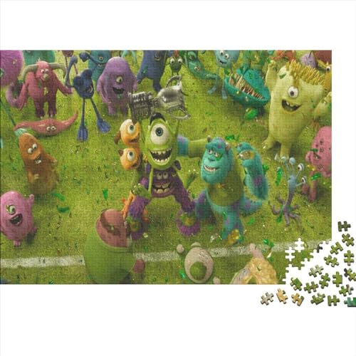 Die Monster Uni Holzpuzzles Für Erwachsene, 1000 Teile Mike Sulley Puzzles Für Erwachsene, Lernspiel, Herausforderungsspielzeug, Puzzle-Kunstwerk, Puzzle-Wanddekoration 1000pcs (75x50cm) von EVMILA