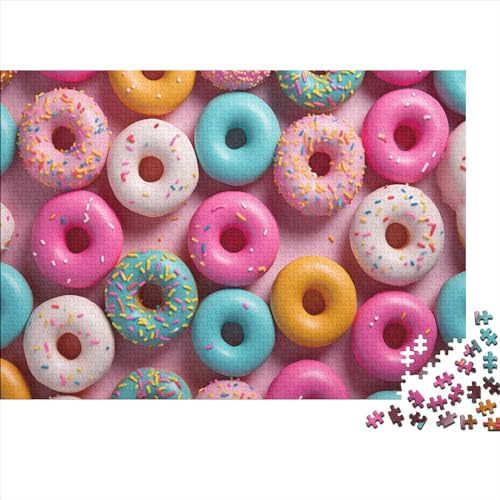 Donuts Puzzles Für Erwachsene Teenager 500 Teile Premium Quality Hölzern Buntes Essen Puzzles Herausforderndes Puzzle Geschicklichkeitsspiel Home Dekoration 500pcs (52x38cm) von EVMILA