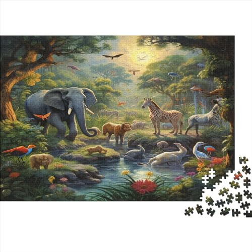 Dschungeltiere Puzzles Für Erwachsene Teenager 1000-teiliges Premium Quality Hölzern Tierwelt Kunst Puzzles Herausforderndes Puzzle Geschicklichkeitsspiel Für Die Ganze Familie 1000pcs (75x50cm) von EVMILA