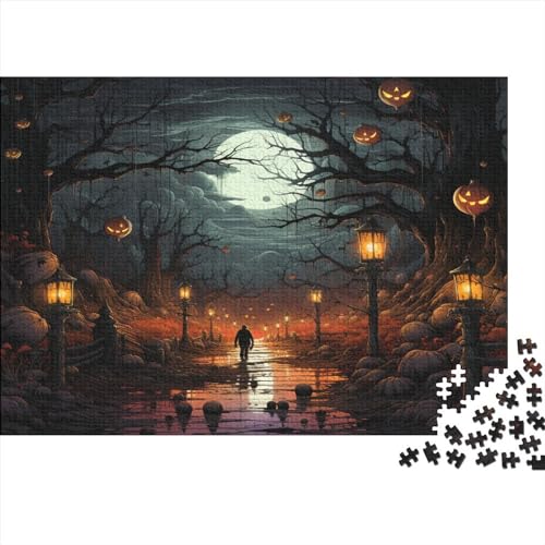 Halloween Künstlerisches Im Stil- Premium Horror Theme Puzzle Sonderkollektion Holzpuzzle Für Erwachsene Und Jugendliche Puzzles Spiel 500pcs (52x38cm) von EVMILA
