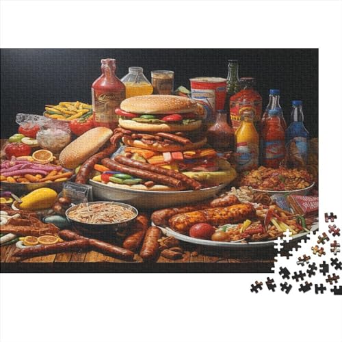 Hamburger Puzzle, Challenge Gaming Foods Puzzle Gamer Geschenk Als Herausforderndes Puzzle Für Erwachsene Jugendliche 1000pcs (75x50cm) von EVMILA