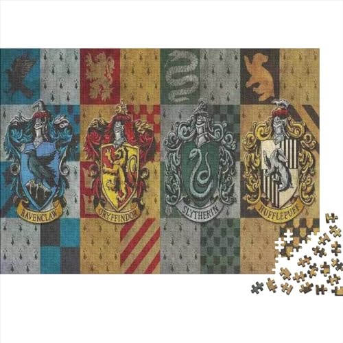 Harry Potter Holzpuzzles Für Erwachsene, 1000 Teile Emblem Puzzles Für Erwachsene, Lernspiel, Herausforderungsspielzeug, Puzzle-Kunstwerk, Puzzle-Wanddekoration 1000pcs (75x50cm) von EVMILA