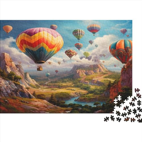 Heißluftballon Puzzles Spiel Holzpuzzle Familienpuzzle Verringerter Druck Schwieriges Puzzle Unmögliche Buntes Puzzle Für Erwachsene Und Jugendliche 300pcs (40x28cm) von EVMILA