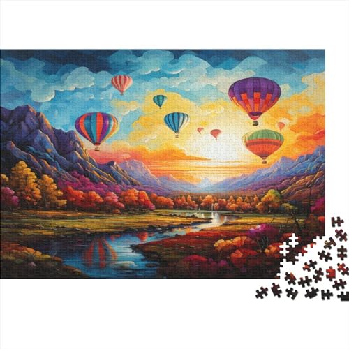 Hot Air Balloon Puzzle Gaming Quadrat Landscaping Puzzles Für Erwachsene Jugendliche, Holzpuzzle Home Decoration Puzzles Spiel 300pcs (40x28cm) von EVMILA