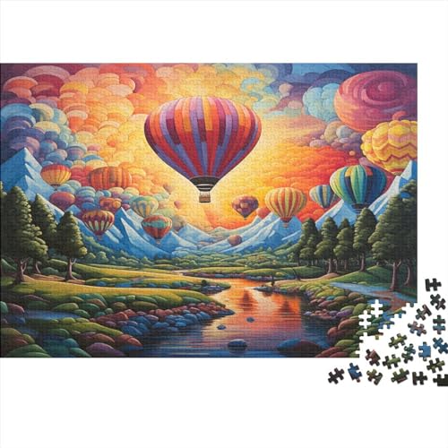 Hot Air Balloon Puzzles Spiel Spielepuzzles Für Erwachsene Impossible Landscaping Puzzle Farbenfrohes Legespiel Geschicklichkeitsspiel Für Die Ganze Familie 1000pcs (75x50cm) von EVMILA