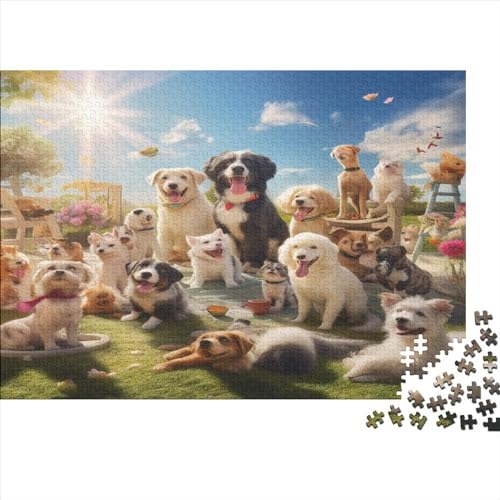 Hundeparty Impossible Puzzle, Geschicklichkeitsspiel Für Die Ganze Familie, Farbenfrohes Legespiel, Tiere Erwachsenenpuzle 1000pcs (75x50cm) von EVMILA