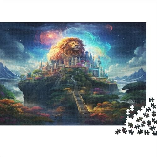 Löwe Impossible Puzzle, Geschicklichkeitsspiel Für Die Ganze Familie, Farbenfrohes Legespiel, Kingdom Erwachsenenpuzle 1000pcs (75x50cm) von EVMILA