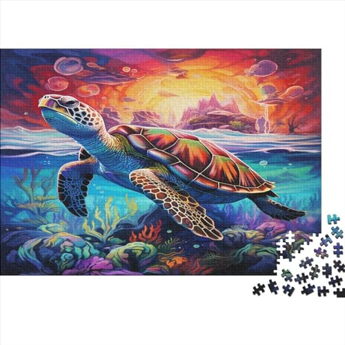 Meeresschildkröte Puzzles Für Erwachsene Teenager 1000 Teile Premium Quality Hölzern Meerestiere Puzzles Kinder Lernspiel Spielzeug Geschenk Puzzle-Geschenk Home Dekoration 1000pcs (75x50cm) von EVMILA