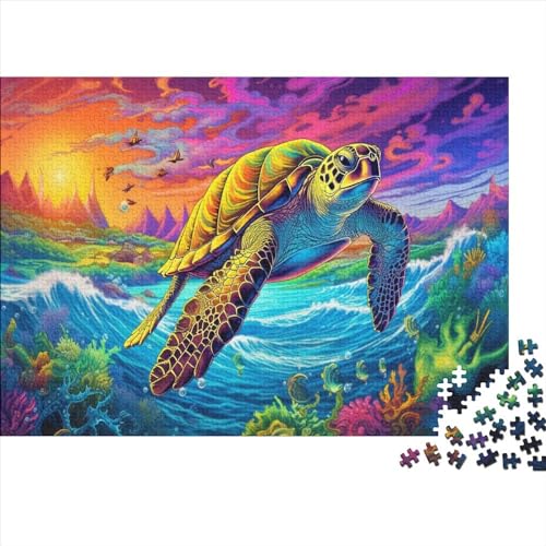 Meeresschildkröte Puzzles Für Erwachsene Teenager 300 Teile Premium Quality Hölzern Meereslandschaft Puzzles Familien-Puzzlespiel Puzzle-Geschenkfür Die Ganze Familie 300pcs (40x28cm) von EVMILA