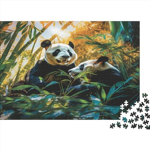 Panda-Familie Puzzles Für Erwachsene Teenager 1000 Teile Premium Quality Hölzern Tierkunst Puzzles Familien-Puzzlespiel Puzzle-Geschenkfür Die Ganze Familie 1000pcs (75x50cm) von EVMILA