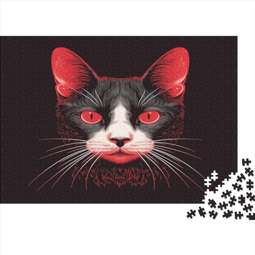 Red Cat Puzzle Für Erwachsene Und Jugendliche, Impossible Puzzle,Tierkunst Puzzle Farbenfrohes Legespiel,Geschicklichkeitsspiel Für Die Ganze Familie,Puzzles Spiel 1000pcs (75x50cm) von EVMILA