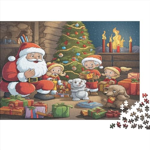 Santa Erwachsenenpuzzle, Geschicklichkeitsspiel Cartoon Style Spielepuzzles Für Die Ganze Familie, Ideal Als Wandbild Puzzles 300pcs (40x28cm) von EVMILA