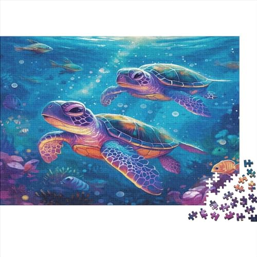 Schildkröte Puzzles Spiel Spielepuzzles Für Erwachsene Impossible Marine Tiers Puzzle Farbenfrohes Legespiel Geschicklichkeitsspiel Für Die Ganze Familie 500pcs (52x38cm) von EVMILA