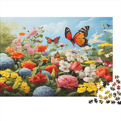 Schmetterling Puzzles Für Erwachsene Teenager 300 Teile Premium Quality Farbenfrohe Blumen Hölzern Puzzles Stress Abbauen Geschicklichkeitsspiel Für Erwachsene Und Kinder Ab 12 Jahren 300pcs (40x28cm) von EVMILA