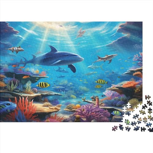 Sharks Puzzle Für Erwachsene Und Jugendliche, Impossible Puzzle,Maritime World Puzzle Farbenfrohes Legespiel,Geschicklichkeitsspiel Für Die Ganze Familie,Puzzles Spiel 500pcs (52x38cm) von EVMILA