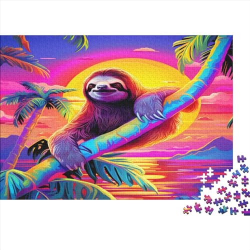 Sloth Klassische Puzzle Für Erwachsene Und Jugendliche Gamer Wildlife Geschenk -Brain Challenge Spielen 500pcs (52x38cm) von EVMILA