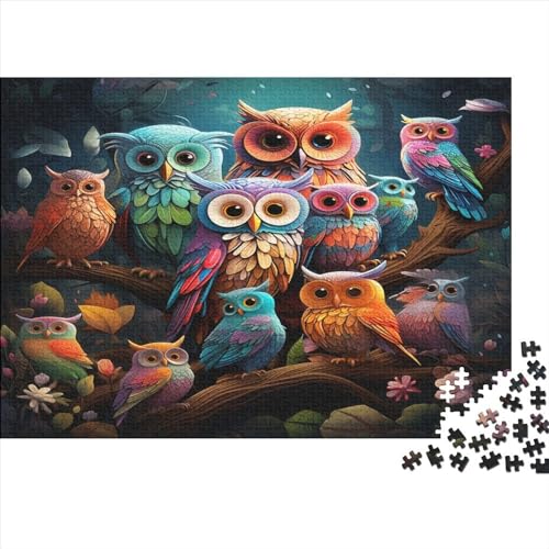 Süße Eule Puzzles Für Erwachsene Teenager 300 Teile Premium Quality Hölzern Tierkunst Puzzles Stress Abbauen Puzzle-Geschenk Für Erwachsene Und Kinder Ab 12 Jahren 300pcs (40x28cm) von EVMILA