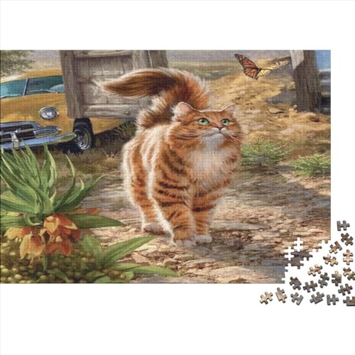 Süße Katze Quadrat Puzzles Spiel,Klassische Puzzle Holzpuzzle Verringerter Druck Schwieriges Tierkunst Puzzle Für Erwachsene Und Jugendliche 1000pcs (75x50cm) von EVMILA
