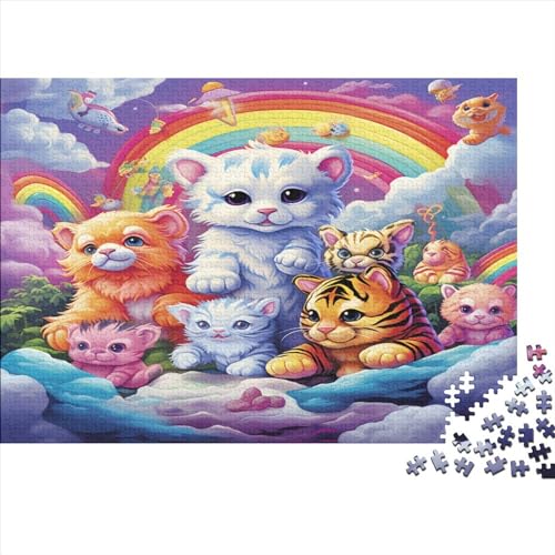 Süße Katzen Puzzles Spiel Spielepuzzles Für Erwachsene Impossible Tierkunst Puzzle Farbenfrohes Legespiel Geschicklichkeitsspiel Für Die Ganze Familie 1000pcs (75x50cm) von EVMILA