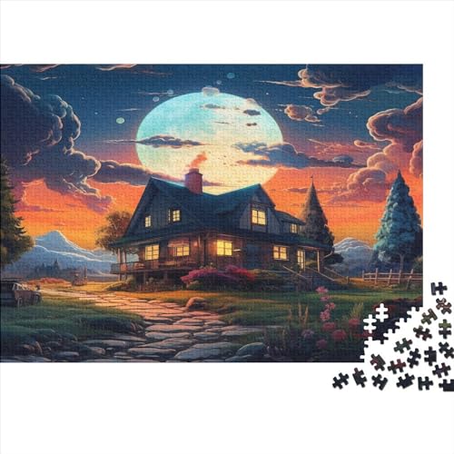 Süße Landschaft Puzzles Für Erwachsene Teenager 500 Teile Premium Quality Hölzern Haus Puzzles Herausforderndes Puzzle Puzzle-Geschenk Für Erwachsene Und Kinder Ab 12 Jahren 500pcs (52x38cm) von EVMILA