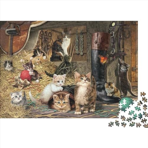 Süße Tiere Puzzle Für Erwachsene Und Jugendliche, Impossible Puzzle,Bauernhof Puzzle Farbenfrohes Legespiel,Geschicklichkeitsspiel Für Die Ganze Familie,Puzzles Spiel 500pcs (52x38cm) von EVMILA