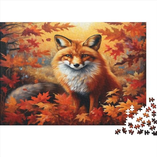 Süßer Fuchs Puzzles Für Erwachsene Teenager 1000 Teile Premium Quality Hölzern Autumn Landschaft Puzzles Kinder Lernspiel Spielzeug Geschenk Puzzle-Geschenk Home Dekoration 1000pcs (75x50cm) von EVMILA