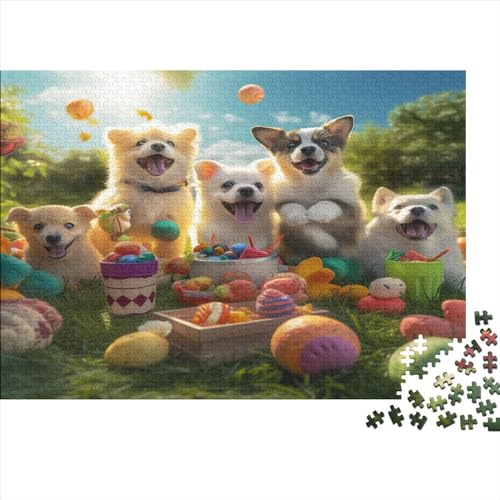 Süßer Hund Puzzles Für Erwachsene Teenager 500-teiliges Premium Quality Hölzern Welpe Puzzles Herausforderndes Puzzle Geschicklichkeitsspiel Für Erwachsene Und Kinder Ab 12 Jahren 500pcs (52x38cm) von EVMILA