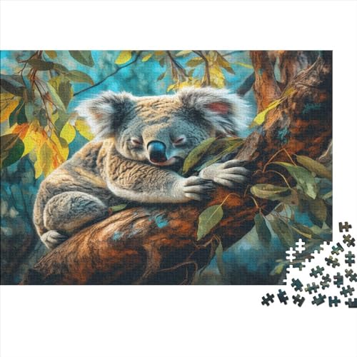 Süßer Koala Puzzles Für Erwachsene Teenager 300 Teile Premium Quality Hölzern Tierkunst Puzzles Stress Abbauen Geschicklichkeitsspiel Für Die Ganze Familie 300pcs (40x28cm) von EVMILA
