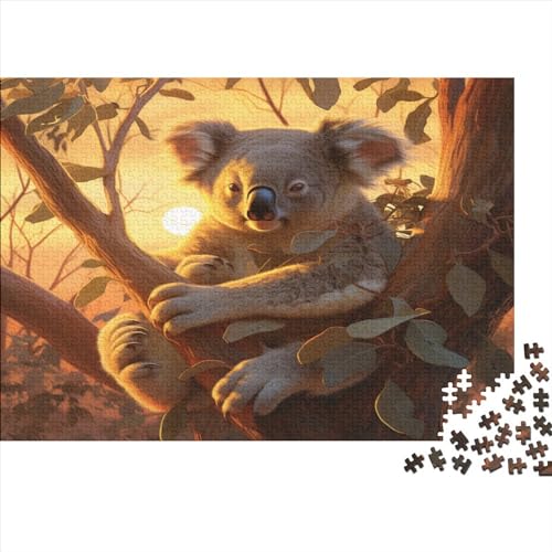 Süßer Koala Puzzles Für Erwachsene Teenager 500 Teile Premium Quality Hölzern Tierwelt Kunst Puzzles Stress Abbauen Puzzle-Geschenk Für Die Ganze Familie 500pcs (52x38cm) von EVMILA