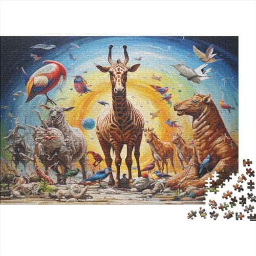 Tier Impossible Puzzle, Geschicklichkeitsspiel Für Die Ganze Familie, Farbenfrohes Legespiel, Wildtiere Erwachsenenpuzle 300pcs (40x28cm) von EVMILA