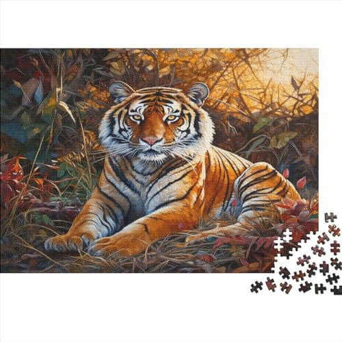 Tiger Puzzles Für Erwachsene Teenager 1000 Teile Premium Quality Hölzern Tierwelt Kunst Puzzles Kinder Lernspiel Spielzeug Geschenk Puzzle-Geschenk Für Die Ganze Familie 1000pcs (75x50cm) von EVMILA