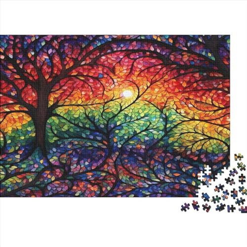 Tree of Life Impossible Puzzle, Geschicklichkeitsspiel Für Die Ganze Familie, Farbenfrohes Legespiel, Watercolor Art Erwachsenenpuzle 1000pcs (75x50cm) von EVMILA
