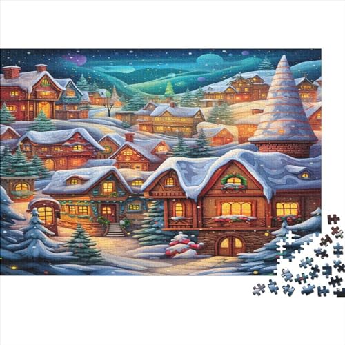 Weihnachtsbaum Impossible Puzzle, Geschicklichkeitsspiel Für Die Ganze Familie, Farbenfrohes Legespiel, Haus Erwachsenenpuzle 300pcs (40x28cm) von EVMILA