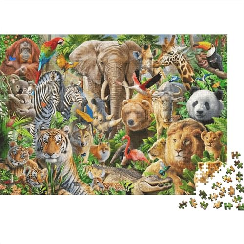 Wild African Tiers Holzpuzzle Für Erwachsene Und Jugendliche- Klassisches Wildtiere Puzzle – Brain Challenge Spielen Gamer Geschenk Puzzles Spiel 1000pcs (75x50cm) von EVMILA