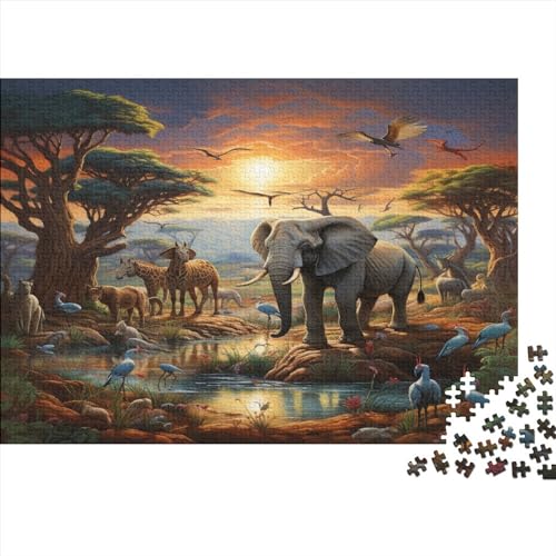 Wildlife Gaming Puzzle Spiel-Artwork Für Erwachsene Teenager Forest Puzzlespiel Mit Spielepuzzles Holzpuzzle 500pcs (52x38cm) von EVMILA