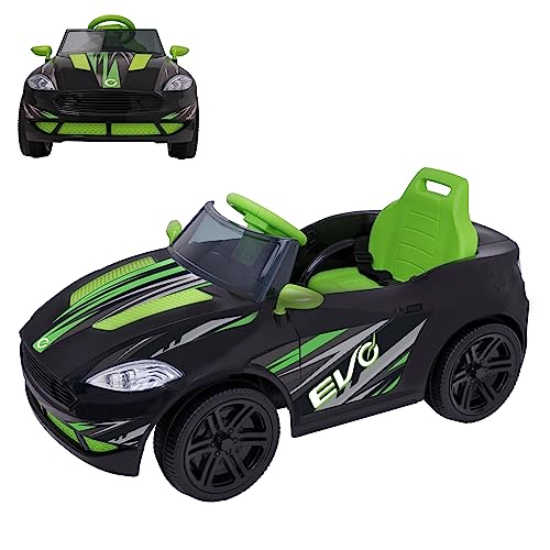 EVO Elektrisches Ride On Venom Auto, Grün und Schwarz, 6 V batteriebetriebenes, motorisiertes Sportcoupé, Pedalantrieb, Vorwärts- und Rückwärtsfunktion, Scheinwerfer, Sicherheitsgurt, Motor und EVO Elektrisches Ride On Venom Auto, Grün und Schwarz, 6 V batteriebetriebenes, motorisiertes Sportcoupé, Pedalantrieb, Vorwärts- und Rückwärtsfunktion, Scheinwerfer, Sicherheitsgurt, Motor und von EVO