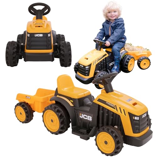 EVO Tractor JCB Auto-Batterie-Fahrzeug für Kinder mit Anhänger und Geräuschen EVO Tractor JCB Auto-Batterie-Fahrzeug für Kinder mit Anhänger und Geräuschen von EVO