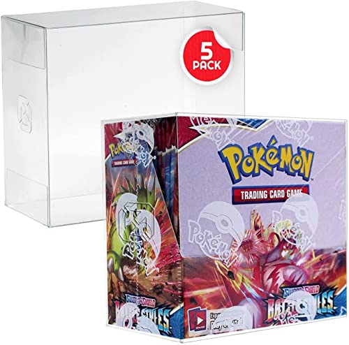 EVORETRO Vitrine für Pokemon Große Booster Box (Aktuell) - PET Clear Schutzhülle Kompatibel für Pokemon Karten Sammlung - 0,50 mm Dicke Stapelbare Aufbewahrung (5 Stück) von EVORETRO