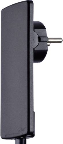 EVOline 1510.0000.0100 Schutzkontakt-Flachstecker Kunststoff mit Aussteckhilfe 230V Schwarz IP20 von EVOline