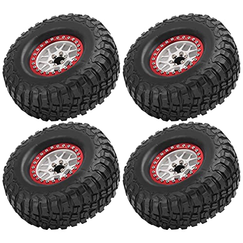 1/10 RC Crawler Car Gummi-Reifenräder Praktische Verschleiß-resistente 4pcs für Traxxas 4 HSP Axial Scx10 D90 (Weiß) von EVTSCAN