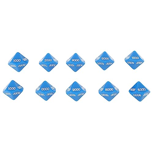 10pcs 10 -seitige Würfel mit weißer Nummer, unterrichtet Würfel für Spiele Bildung Unterhaltung (Blau) von EVTSCAN