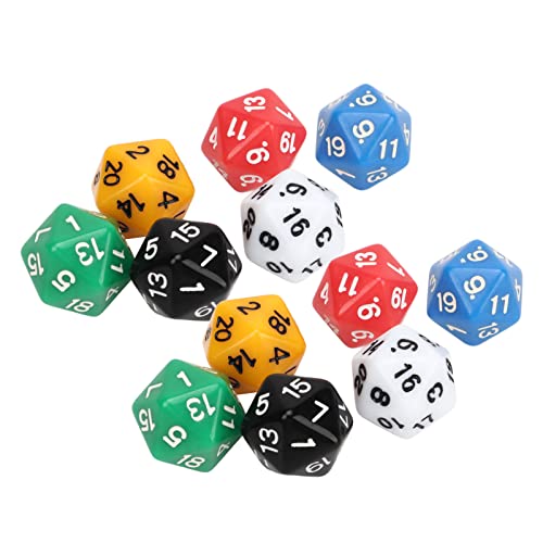 12 -pcs -Würfel Set 6 Farben 20 -seitig -Side -Plastik -Unterrichtswürfel für Brettspiele Ausbildung von EVTSCAN