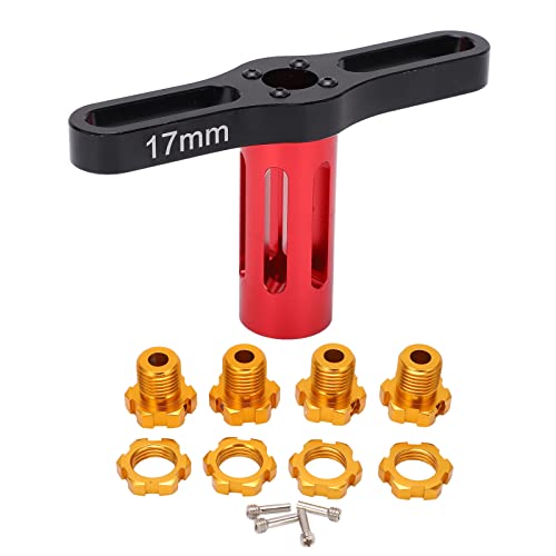 17mm Sechskantmuttern Splined Wheel Hubs Aluminiumlegierung Material für Traxxas 5353x Erevo Summit 1/10 RC -Auto (Gold) von EVTSCAN