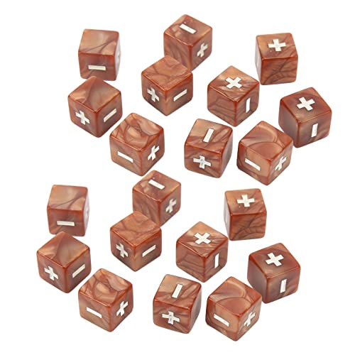 20pcs Math Plus Minus Zeichen Dices 16mm Mathematikbetriebsberechnung Würfel für Säuglingserziehung festgelegt (Braun) von EVTSCAN